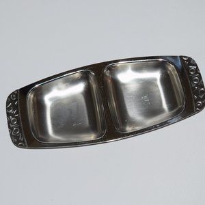 Vtg Alessi Italy INTERNATIONAL STAINLESS 18-8 Steel 4057 Divided Relish Dish MCM